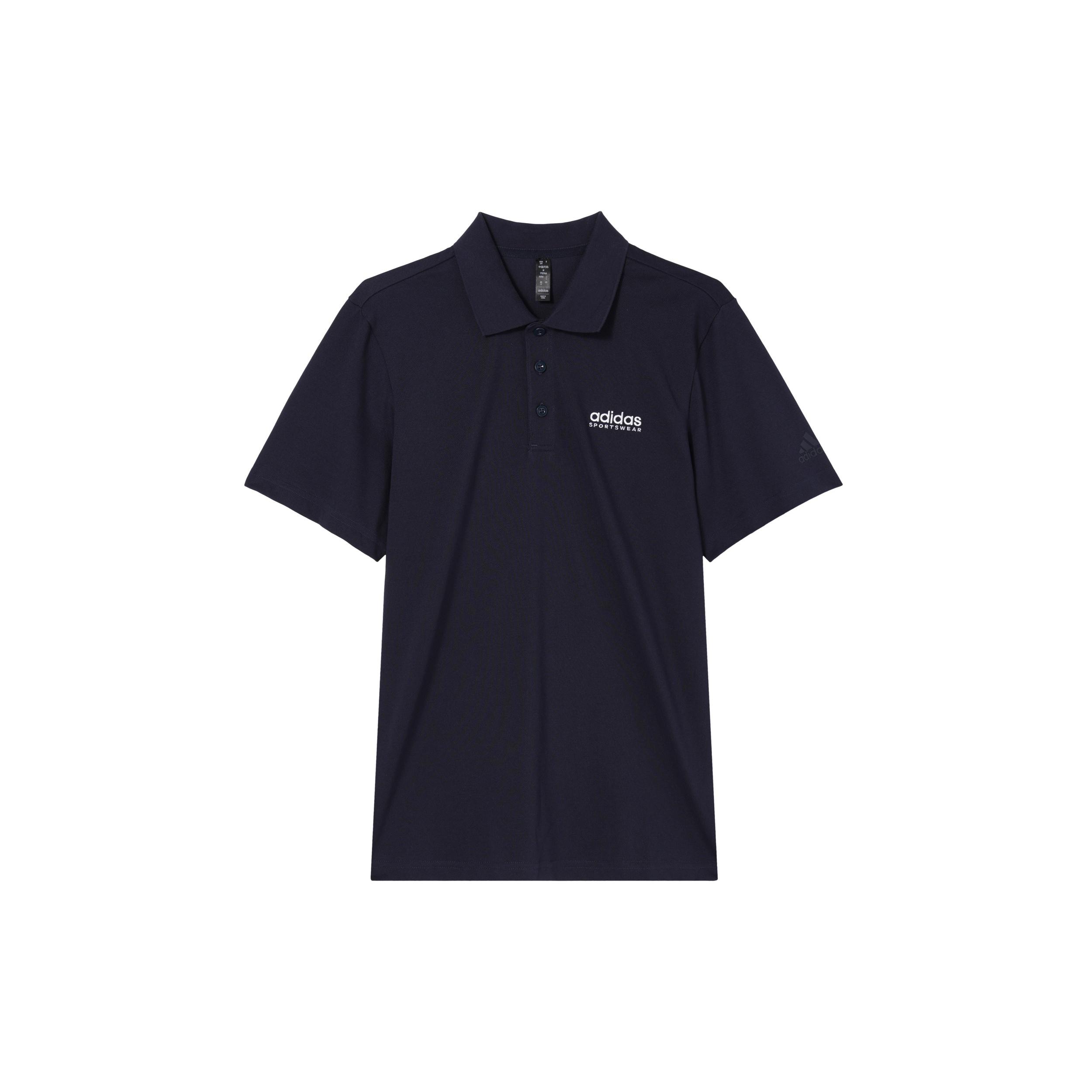 adidas Pique Solid Polo Shirt Asia Sizing Navy Men s JI9053 M