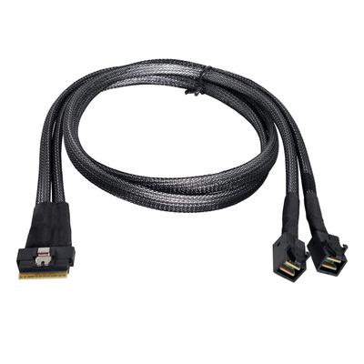 NFHK UltraPort Slimline SAS Slim 8i To Dual 4i Mini SAS HD Cable PCI-E 4.0 SFF-8654 74-pin SFF-8643 PCI-Express