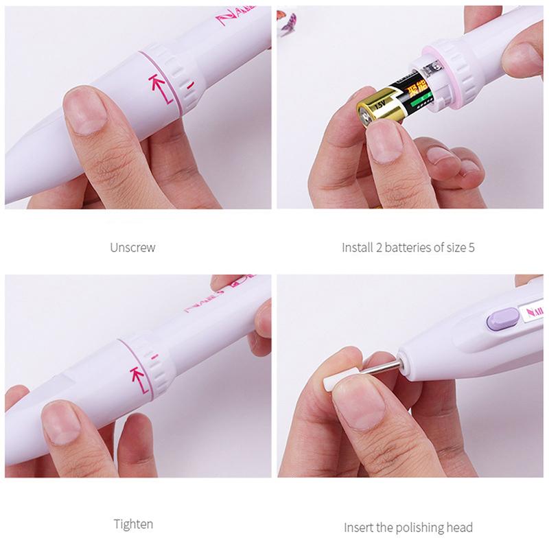Nail Polisher For Removing Dead Skin Nail Remover Nail Polish Machine Mini Portable Pen Battery Electric Polisher