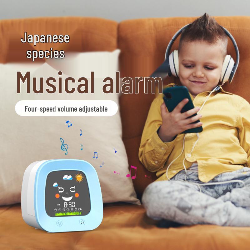 Children's Cartoon Digital Alarm Clock with Music, Silent Snooze, and Night Light
