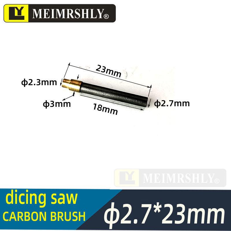 TSK AWD300T Spindle Motor Slotting Machine Carbon Brush, 2.7x18mm, Total Length 47mm, with 3x17mm Copper Bushing.