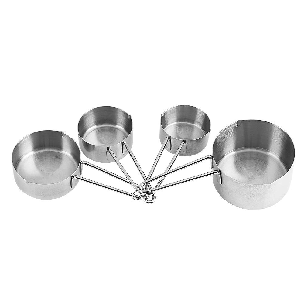 

8pcs set Stainless Steel Measuring Cups&Spoons Kit Sugar Coffee Milk Kitchen Gadget Baking Tool