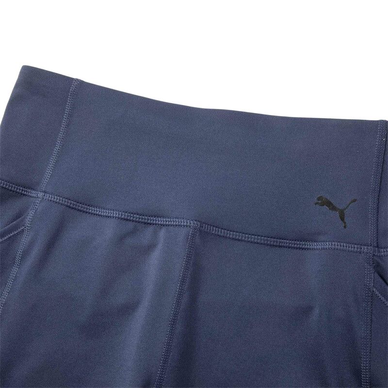 PUMA High Waist Running Fitness Training Solid Color Nine Point Sports Pants Women bottoms Navy-Blue 520267-06