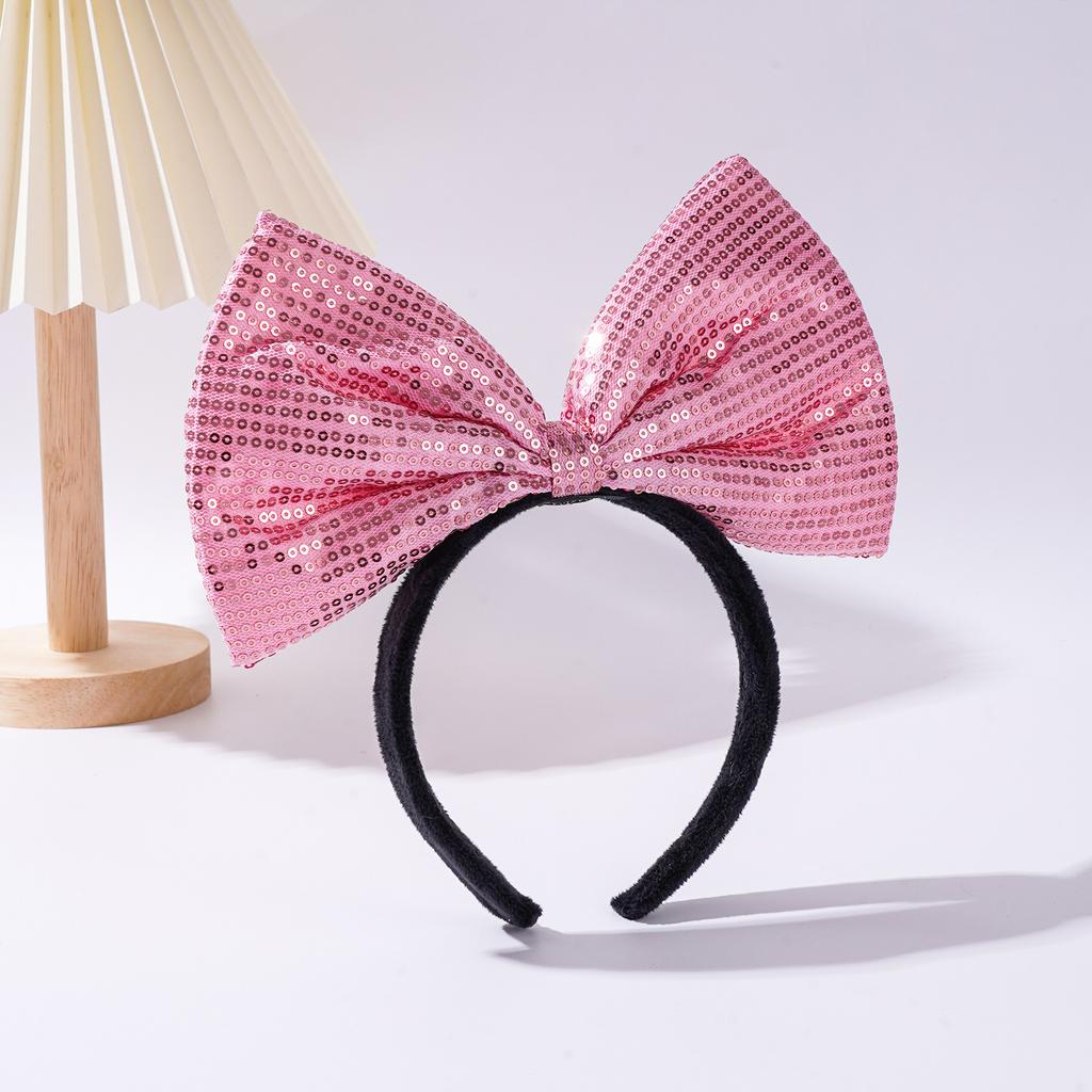 Custom Sequins Big Bow Three-Dimensional Hair Accessories Oversize Christmas Headband for Women Girls