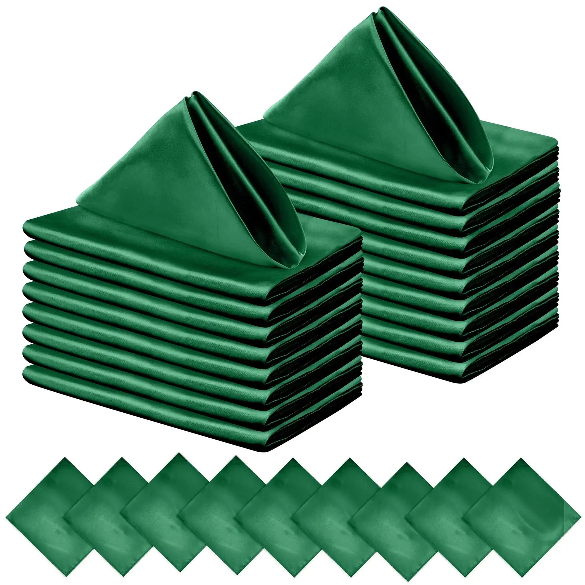 

Wholesale 60PCS Satin Napkins 30X30CM Soft Dinner Napkins Square for Party Christmas Wedding Decoration Baby Shower Retro Napkin зелений