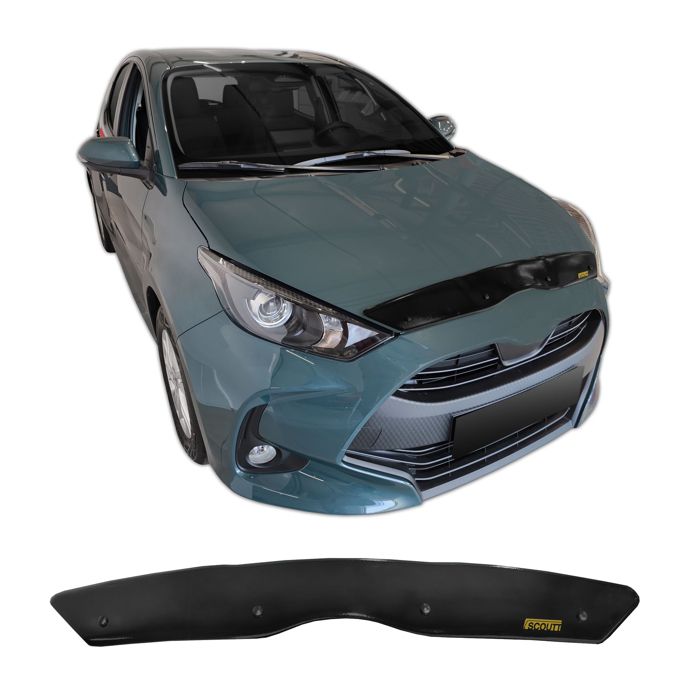 SCOUTT | Bra Capot Déflecteur Protection pour Toyota Yaris Depuis 2020, Aérodynamique, Assemblage Facile, Aucun perçage requis