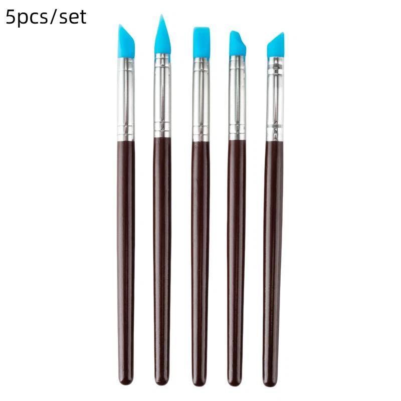 5/10Pcs Silicone Clay Sculpting Tool For Brush Modeling Dotting Nail Art Pottery Clay Tools Diy Carving Sculpting Tools