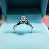 Women's 1 Carat Moissanite Ring, PT950 Platinum, Simple Four-Prong Setting, Brilliant Sparkle & Timeless Design