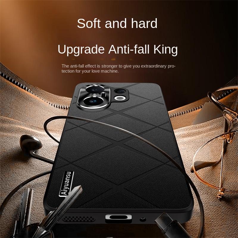 For VIVO S30 S30 Pro high-luxury vegan leather metal lens protection anti-drop and anti-fingerprint phone case
