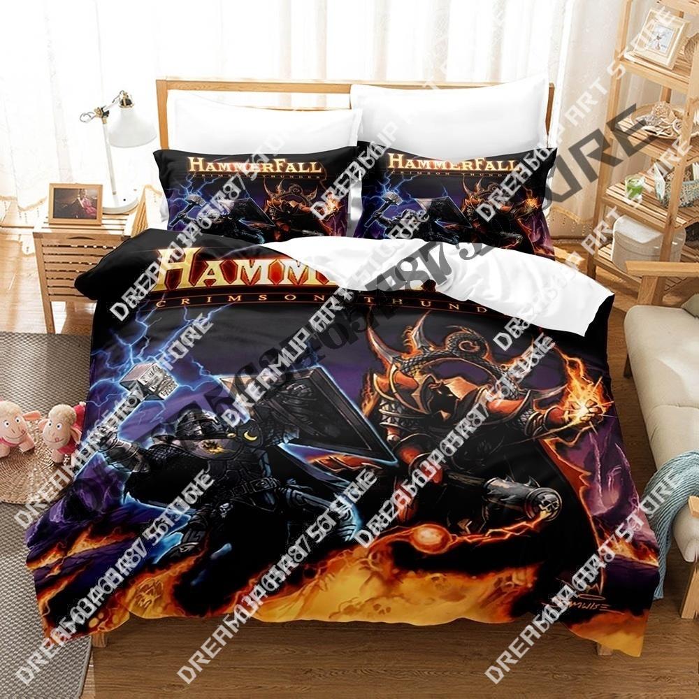 3D Print Hammerfall Band Bedding Set Twin Queen King Full Size Duvet Cover Pillowcase Bed boys girls Adult Home Textiles