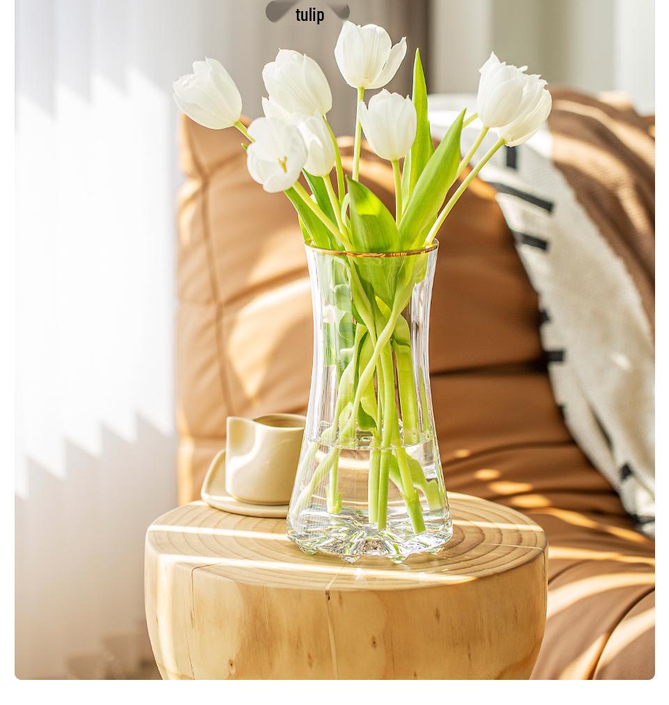 Elegant Small Glass Vase for Fresh Flowers - Perfect for Living Room or Dining Table Decor