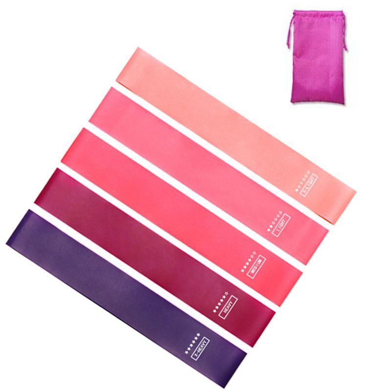 Premium Latex Gym Widerstandsbänder Set für Fitness und Physio in eleganten Rosatönen