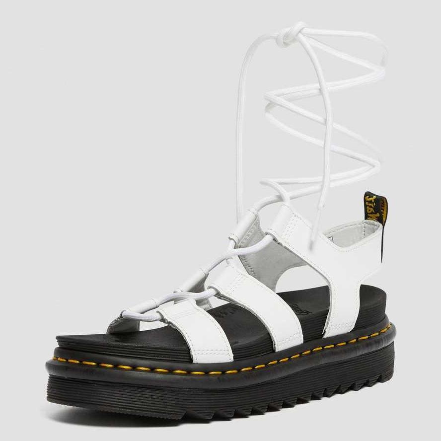 

Хит продаж новые летние женские сандалии Martin NARTILLA шнуровка платформа кожа римские пляжные сандалии 35 белый