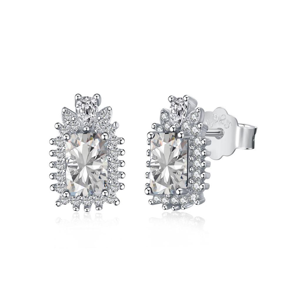 

Luxurious 2023 European & American S925 Silver Zircon Stud Earrings - High-End French Fashion 925 Silver