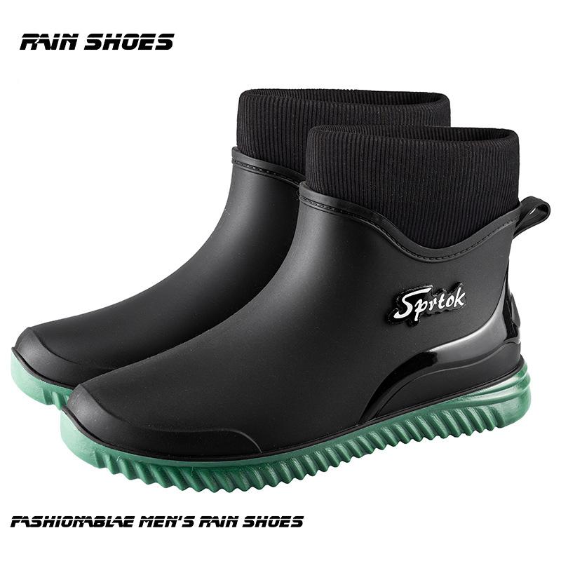 Outdoor Men Fishing Rain Boots Non-slip Waterproof Rain Boots Indoor Warm Kitchen Work Rain Boots Car Wash Rubber Boots