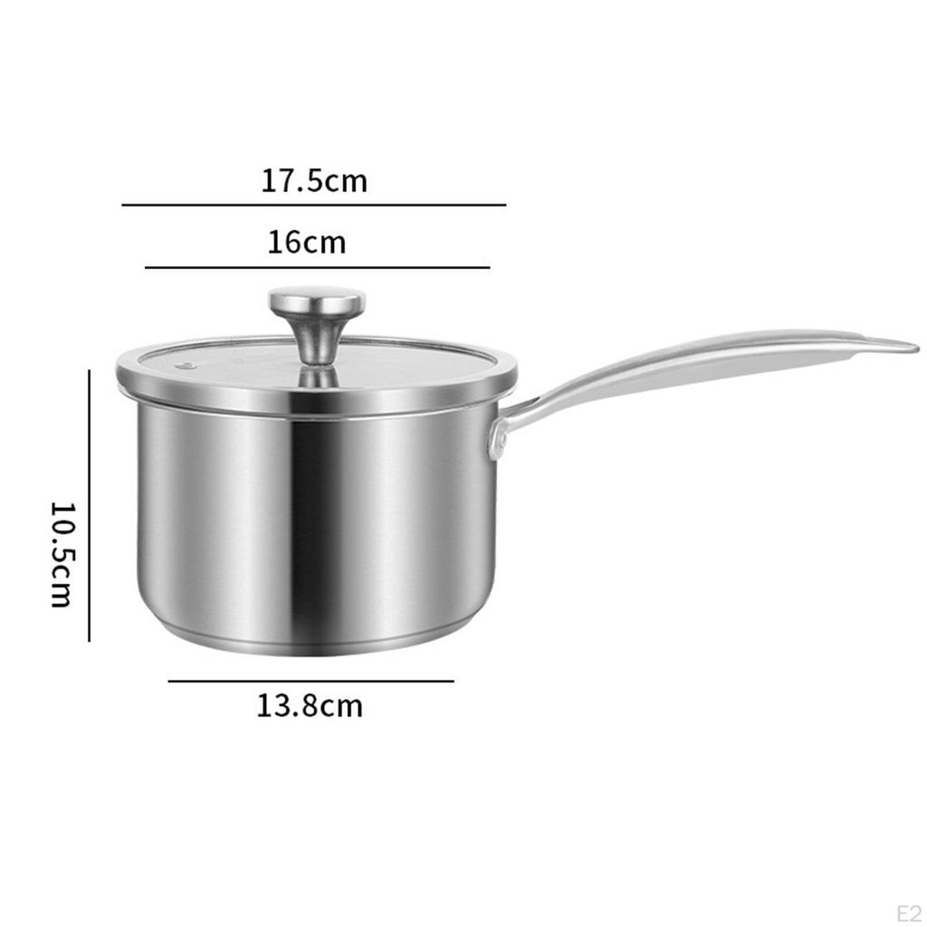 10cm Small Pot ,Multipurpose Universal with Lid ,Milk Pan, Long Handle Thickened Sauce Pan ,Cooking