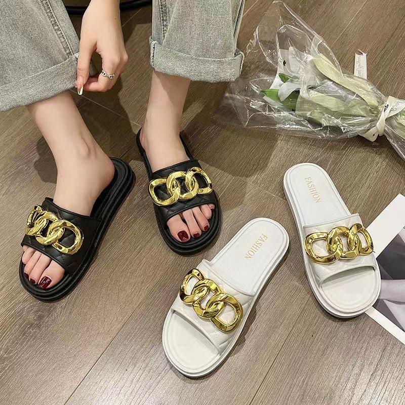 New Cool Slippers Women's Summer Imesh Indoor Home and Outdoor Wear Non-slip and Deodorant Home Soft Bottom One-word Drag Women