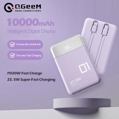 Powerbank 10000mAh Tragbar 22,5W Schnellladung Externer Akkulader Mit Kabel Mini Powerbank für iPhone Huawei P40 Xiaomi