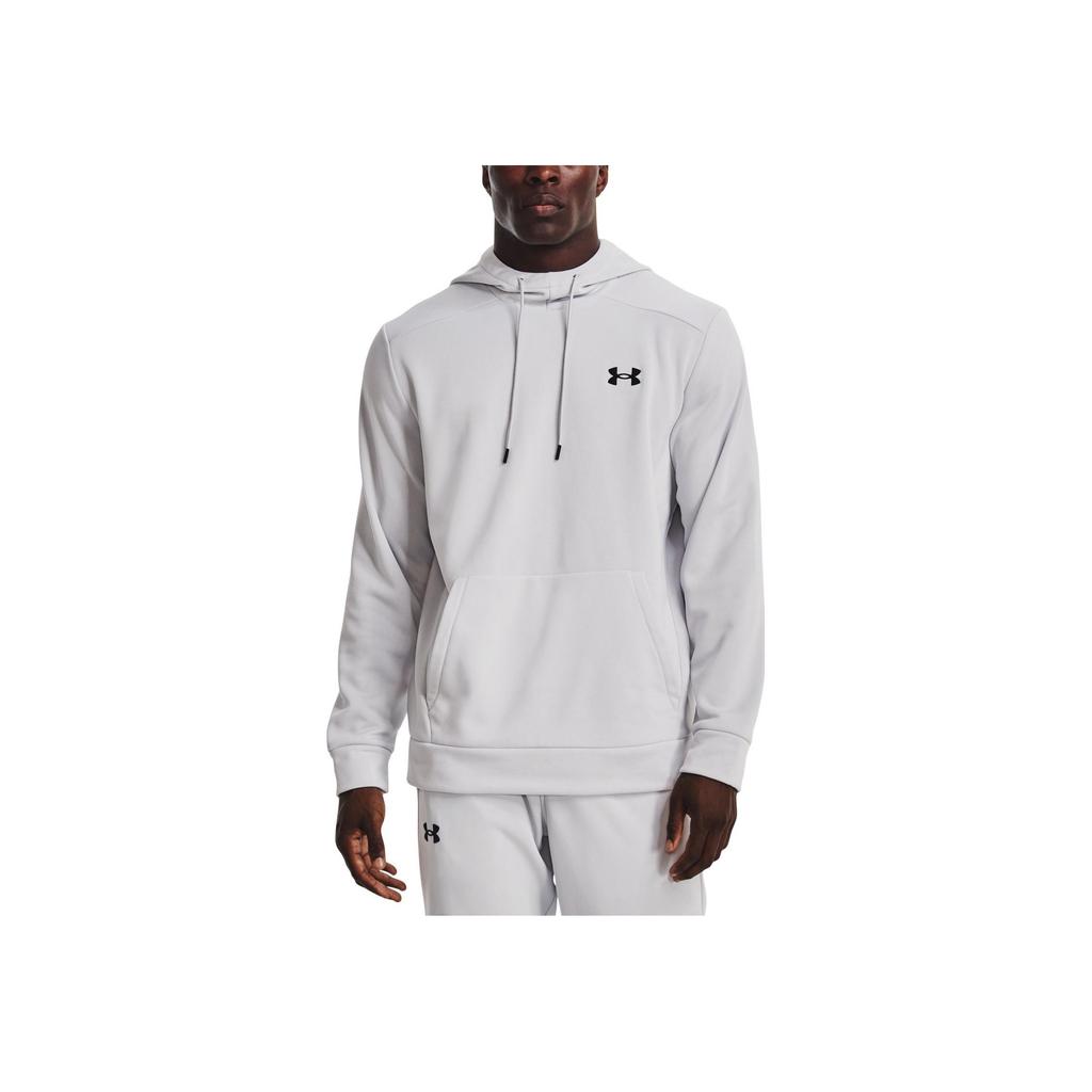 Under Armour Solid Color Logo Print Hoodie Men hoodies Haze-Gray 1373353-014