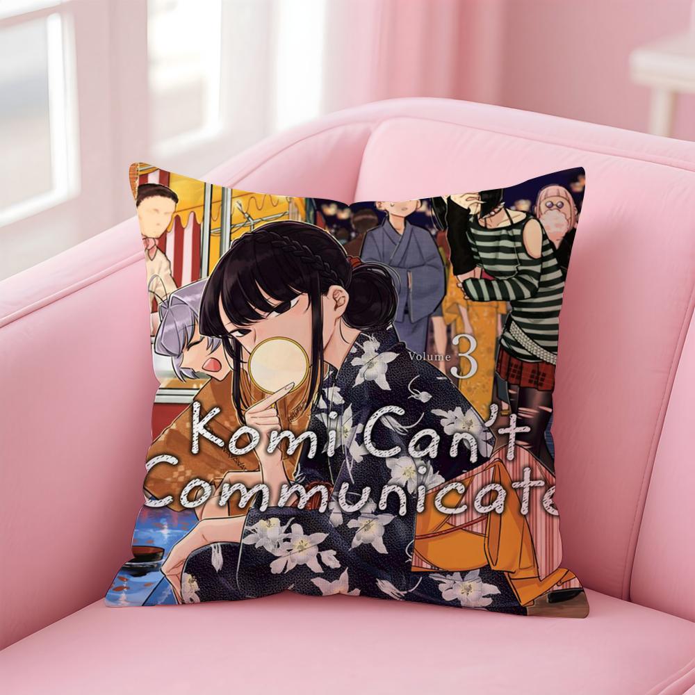 K-Komi Can't Communicate Cushion Cover Comfortable Reversible Pillow Cover Ideal for Car Sofa Bedroom & Beyond