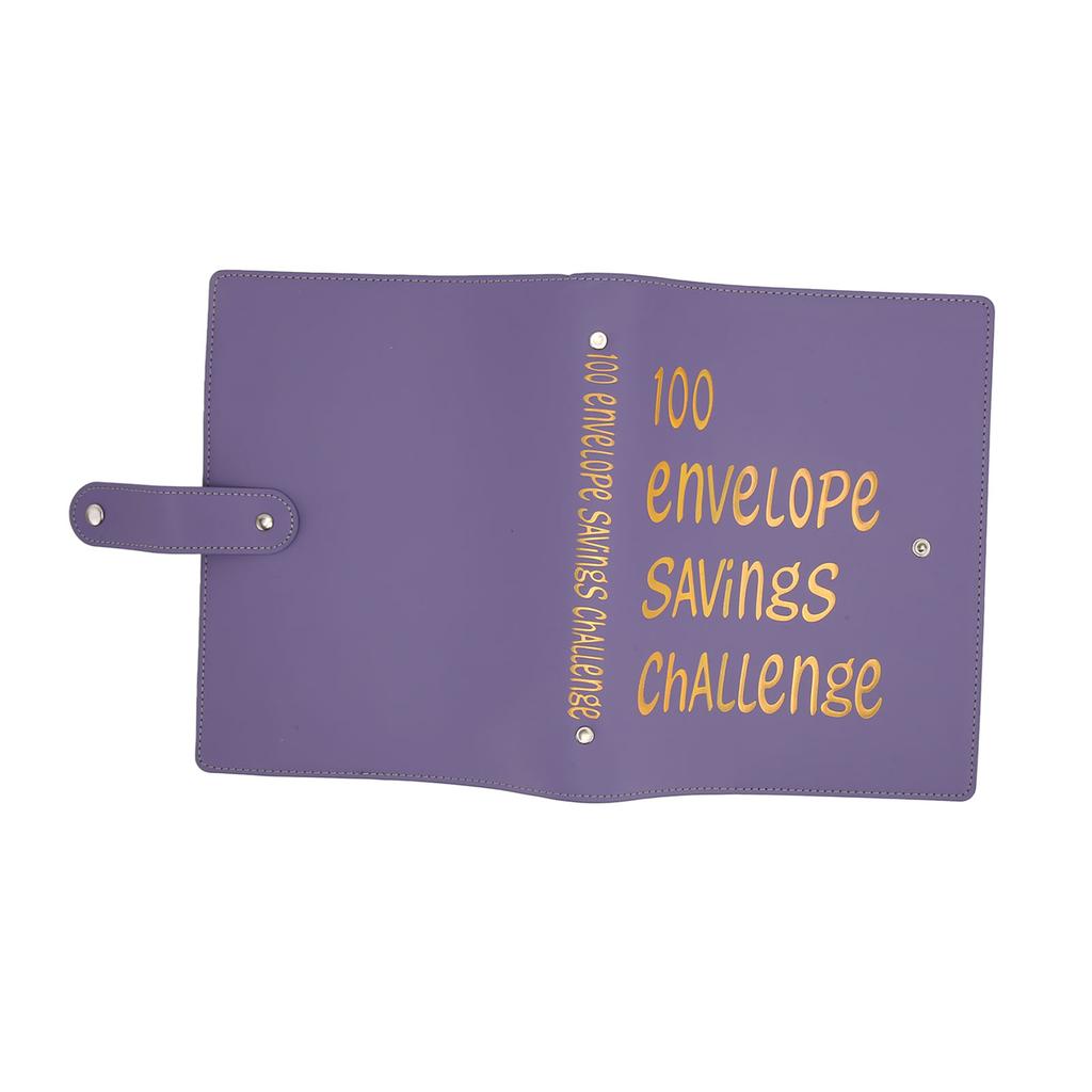 Money Saving Binder Waterproof PU Leather A5 Budget Binder with 100 Cash Envelope for Kids Adults