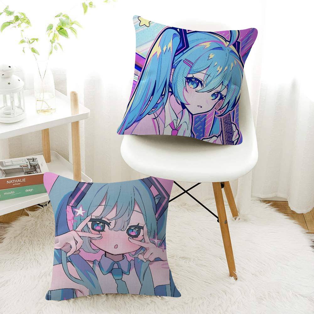 Music H-Hatsune Girl M-Mikues Cushion Cover Car Throw Pillow Case For Sofa Car Christmas Gift