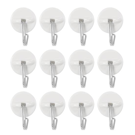 

12 шт. настенных крючков, самоклеящихся, с хорошей грузоподъемностью, пластиковые универсальные крючки для одежды, столовых приборов, полотенец, органайзеров для дома A