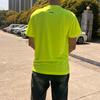 Li Ning Logo Print Sports Competition Round Neck Short Sleeve T-Shirt Men Tops Fluorescent-Green ATST335-3