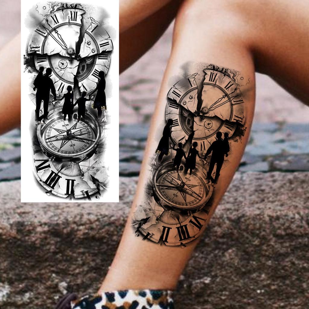 1 Sheet 3D Watercolor Universe Planets Temporary Tattoos For Men Women Long Lasting Waterproof Fake Tattoo Sticker Body Arm Art