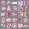 50 Pink Y2K Graffiti Stickers Small Fresh Ins Style Retro Creative Decoration Mobile Phone Water Cup Suitcase Stickers