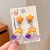 Children'S Ear-Free Ear Clips, Cute Girls' Pain-Free Earrings, Earrings, Cartoon Cartoon Girl Earrings, Jewelry.
