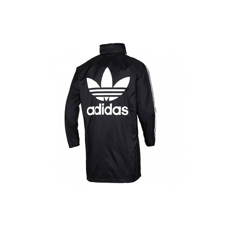 adidas originals Back logo Printed Hooded Casual Windbreaker Men Black Men s FL0011 L