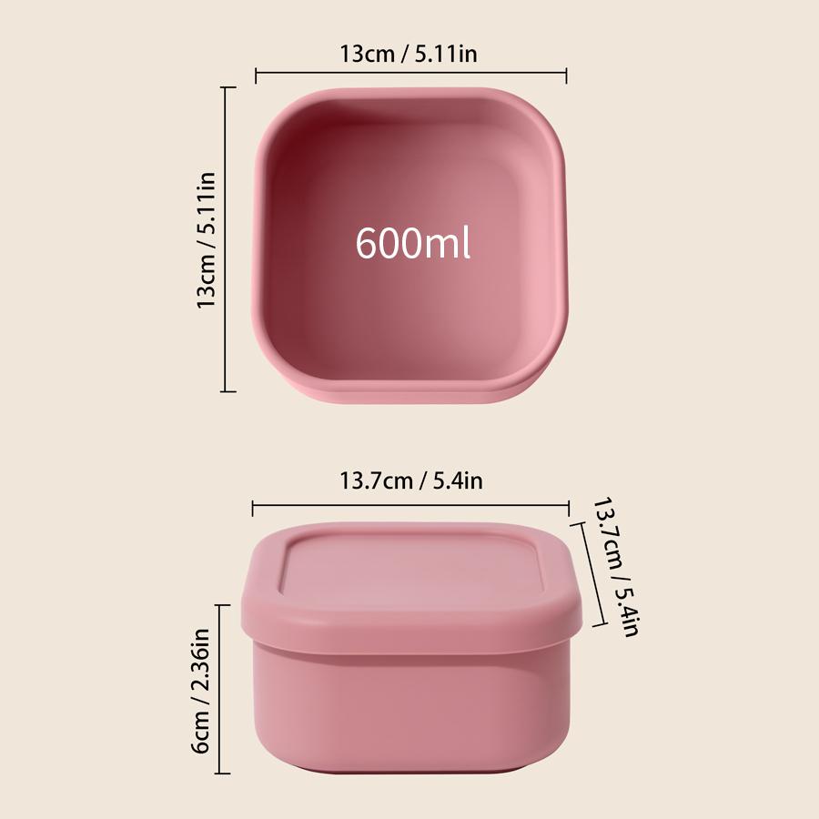 Color Kids 1PCS Silicone Lunch Box Microwave Safe BPA Free Food Storage Keeping Fresh Snack Bento For Outdoor Picnic Tableware