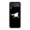 Cartoon Doubt Duck For Samsung Galaxy Z Flip 3 4 5 Hard Folding Clear PC Phone Case For Samsung Z Flip3 Transparent Back Cover