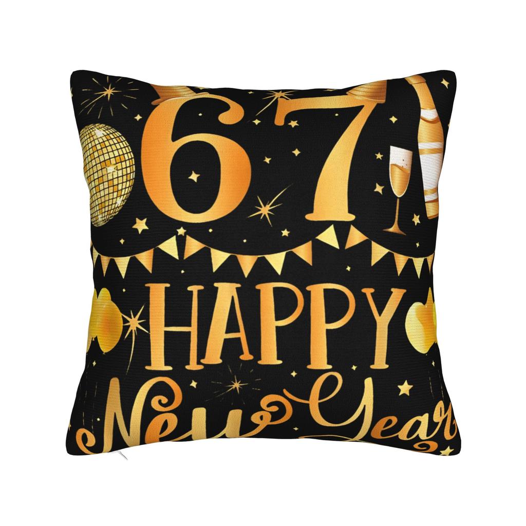 Six Seven 67 Meme Happy New Year Pillow Case Novelty Pillow Cover Print Pillowcases For Chair Sofa Home Decor