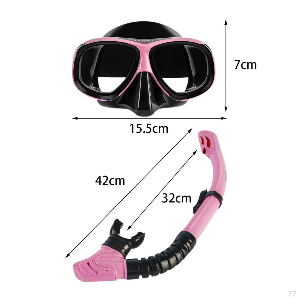 Nearsighted Snorkel Set, Shortsighted Diving Mask, Anti Leak Goggles Swim Mask for Water