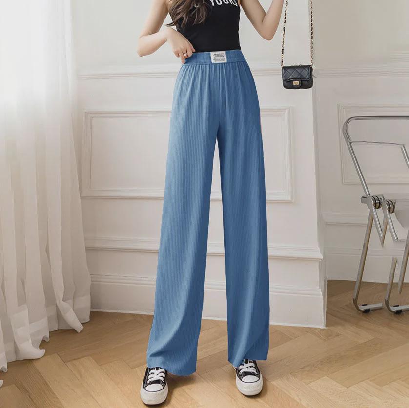 

Ice Silk Wide-Leg Casual Pants - Women s Slim High Waist Spring & Summer Trousers One Size (Suitable for 80-140 jin)