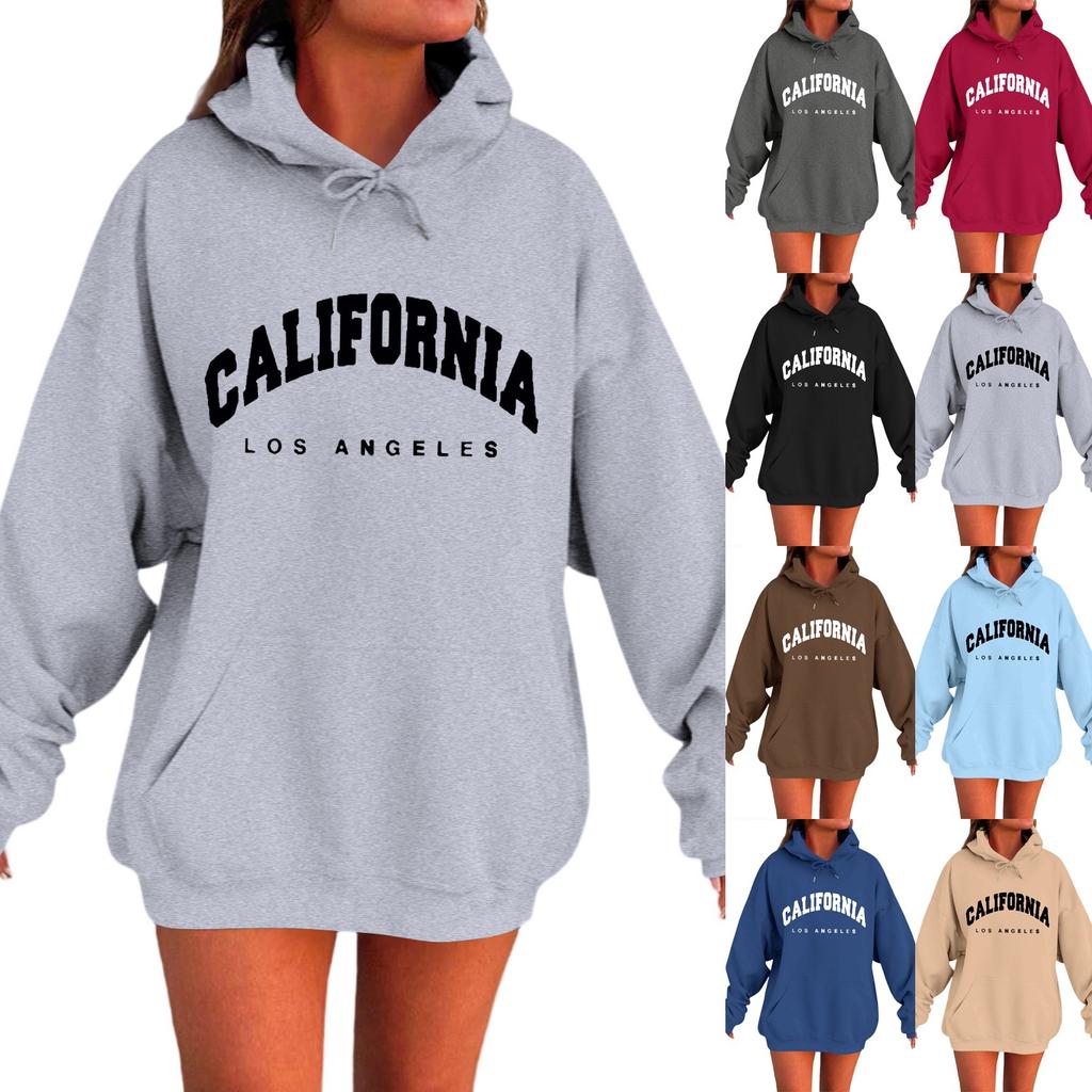 Women's Casual Hooded Long-sleeved Printed Letter Baseball Jacket Plus Velvet And Thick Warm Sweatshirt