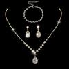 Bright Diamond Zircon Water Drop Necklace Earrings Wedding Jewelry, Shooting Jewelry Set