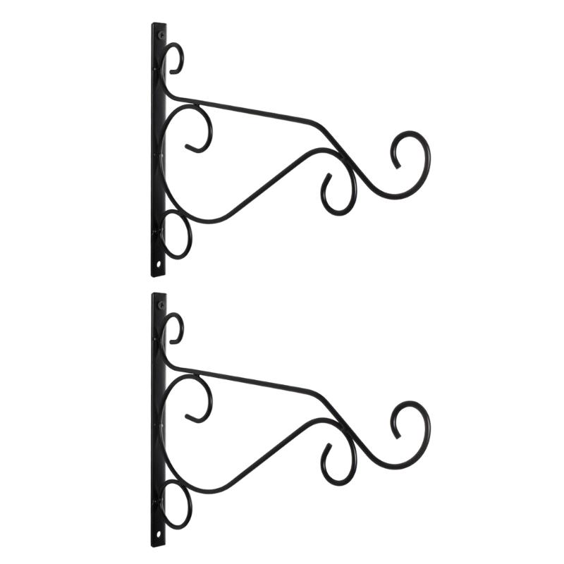 Set of 2 Metal Iron Plant Holder Hanging Bracket for Wall Mounting Stylish and Practical for Various Outdoor Indoor Use