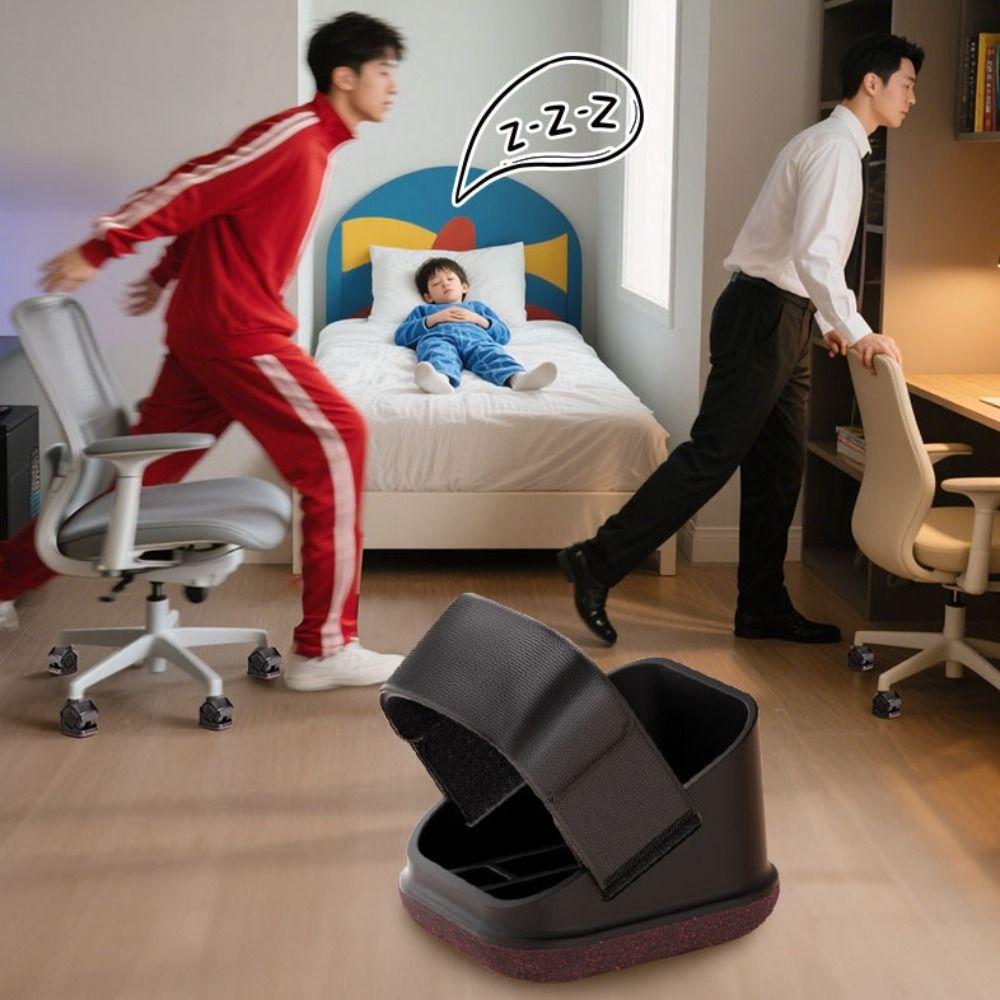 5pcs Soft Soft Felt Bottom Furniture Pads Heavy Duty Straps Design Roller Pads Quiet Anti-Aging Floor Guards Quiet Movement