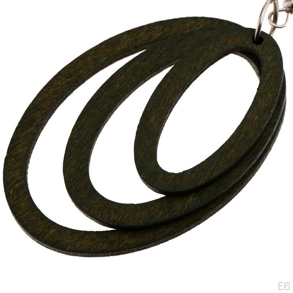 Wood Dangle Earrings, Geometric Ear Studs Wooden Eardrop Earrings for Women Girls Statement