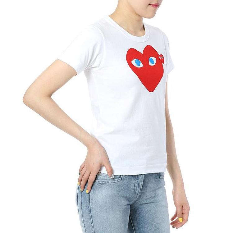 Comme des Garçons PLAY (WMNS) COMME Des GARCONS PLAY Blue Eye Heart Tee 'White' Women's AZ-T085-051-1