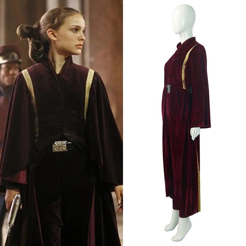 Costume Padme Cosplay Amidala Pleuche Material Coat Pants Belt Suit