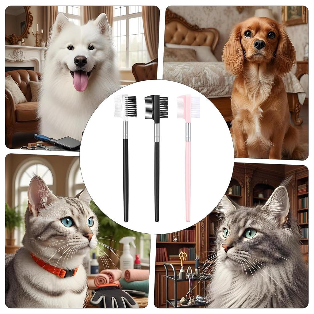 3pcs Eye Lash Brushes Separator, Eyebrow Comb for Women, Dual-Head Eyebrow Brush and Comb for Eliminating Mascara Clumps, Grooming Shaping Brow,