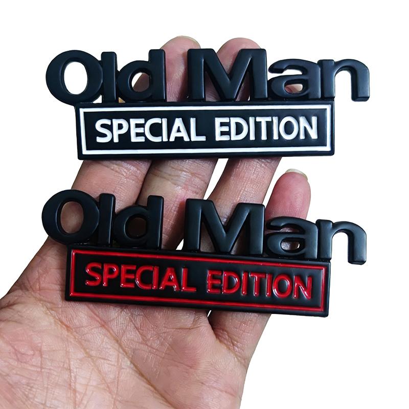 Old Man Edition Metal Car Sticker Badges For Car Trunk Door Decoration Badges Old Man Logos Car Decals Motorcycle Decoration