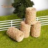 4 Stück Miniatur-Heuballenmodell, realistisches Mini-Heuhaufen-Ornament, winziger runder gefälschter Strohballen, DIY-Farm, Mikro-Landschaft, Puppenhaus-Dekoration, Zubehör