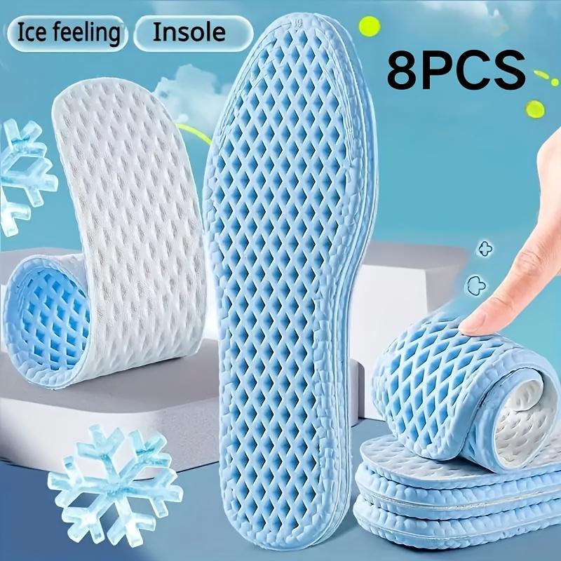 8-Pack Summer Ice Cooling Insoles – Breathable, Sweat-Wicking & Shock Absorbent for All-Day Comfort
