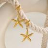 Starfish Drop Dangle Earring for Women, Gold Plated Stainless Steel Beach Sea Earrings, Waterproof Summer Ocean Jewelry