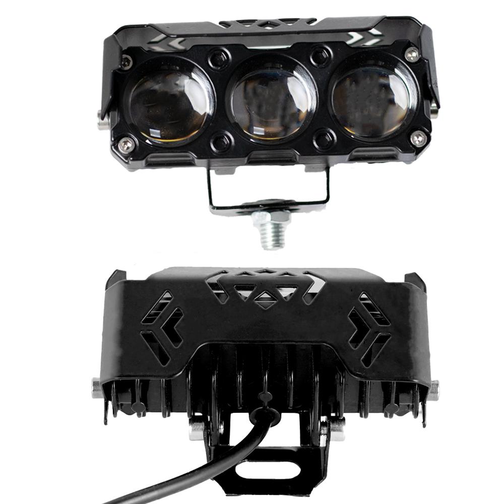 LED Motosiklet Spotu Çalışma Lambaları Çift Renkli Yüksek/Düşük Işın Sis Lambası Arabalar, SUV'lar, UTV'ler, Kamyonlar İçin, 12V, Mini Lens, Sürüş Işığı
